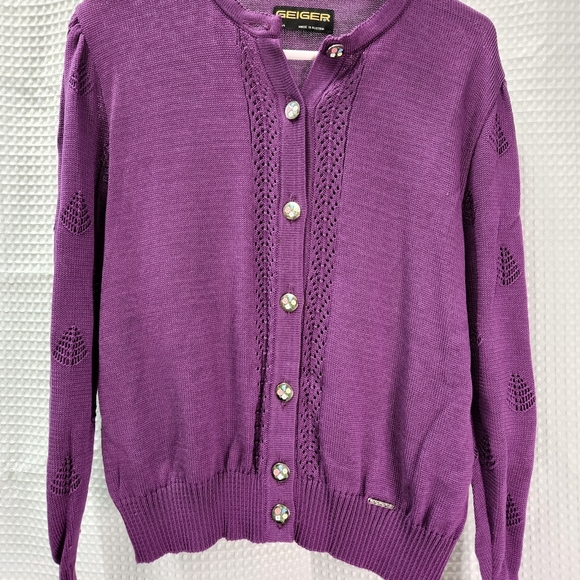 Geiger L Purple Cardigan - Picture 1 of 6